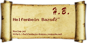 Helfenbein Bazsó névjegykártya